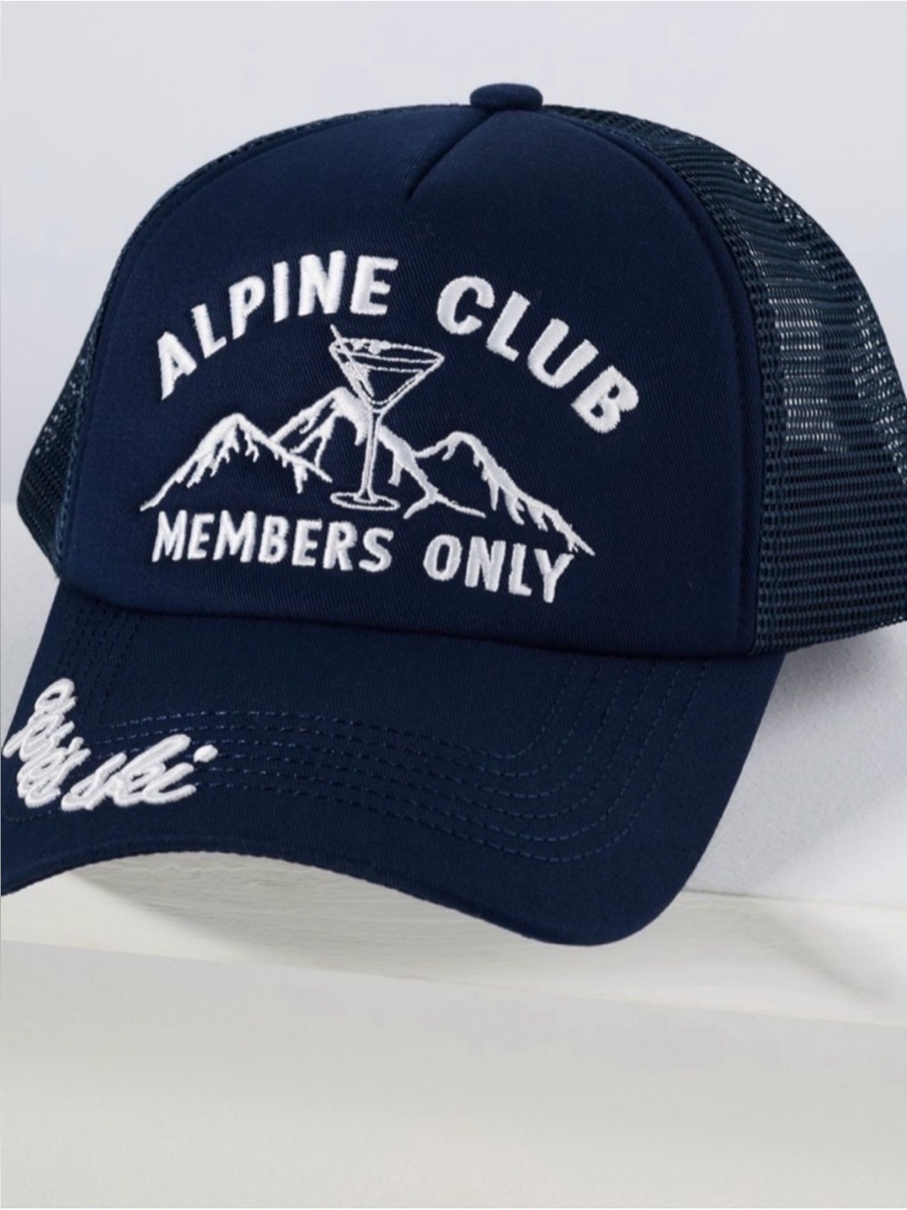 Anthropologie Worn West Winter Trucker Hat Alpine Club Apres Ski Worn/West